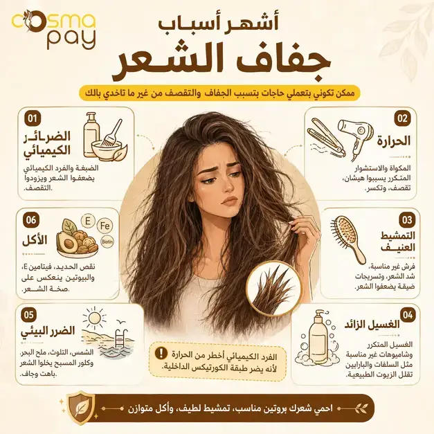علاج جفاف وتقصف الشعر